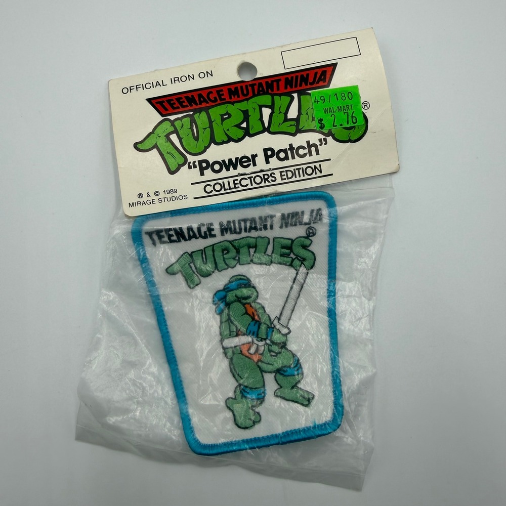 Vintage 1989 TMNT Leonardo Power Patch Iron On Collectors Edition Mirage Studios